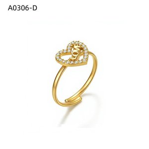 Anillo de moda Amy Amy con forma de corazón, circonia cúbica, chapado en plata 925 para mujer, regalo de joyería romántica, uso diario, A0306 - Product Image 2