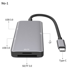 เข้ากันได้กับท่าเรือ, เครื่องอ่านการ์ด14-in-1ไปยัง USB 3.0/TF กล้อง Type-C ฮับ - Product Image 3