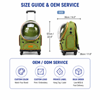 Sac à dos de transport pour animaux de compagnie avec roulettes, fenêtre transparente, respirant, sac de voyage à roulettes pour chats et petits chiens