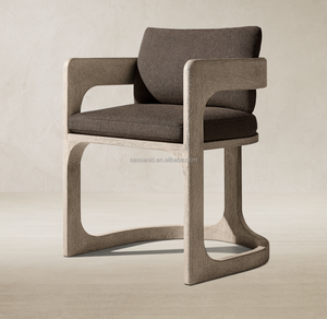Fauteuil <span class=keywords><strong>en</strong></span> teck patiné Cassale, design moderne et élégant, pour patio et jardin, inspiré des Sassanides - Product Image 1