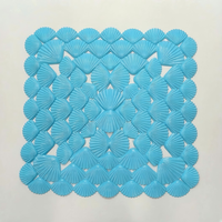 Tapis de bain carré en PVC YIJU à motif solide, antidérapant avec ventouses puissantes pour douche, toilettes et porte