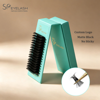 Extensions de cils en cachemire noir mat profond SP, plateaux d'extensions de cils individuels, fibres PBT de qualité supérieure, fournisseur de cils en gros