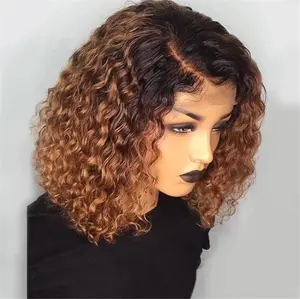 No Front Afro Curly Pruiken Natuurlijke Dichtheid Remy Fiber Synthetisch Haar Wigsr Voor Zwarte Vrouwen Groothandel Korte No Front Bob Pruik