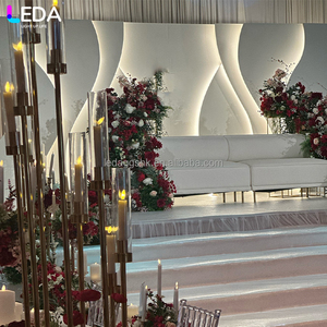 LEDA Simple <b>White</b> <b>Mirror</b> Acrylic Hanging Flower Large Events Backdrop Arch for Wedding - Product Image 2