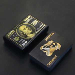 Cartes de <span class=keywords><strong>poker</strong></span> en plastique feuille d'or noir PET étanche et durable pour jeux de cartes jeux de société et vente en gros - Product Image 3