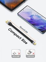 Cable USB a USB-C Corto de 6 Pulgadas AbleCreation, 0.15m, 3A, Carga Rápida, Cable Plano para Banco de Energía, Auto, MacBook, S24, S23, iPad Pro
