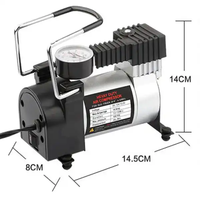 Compresseur d'air portable 12V pour voiture, mini pompe électrique haute puissance avec cylindre métallique pour auto, vélo et ballons