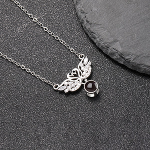 Collana da donna nuova moda doppio cigno con ciondolo per proiezione a catena TikTok 100 le lingue <span class=keywords><strong>ti</strong></span> <span class=keywords><strong>amo</strong></span> collana - Product Image 3