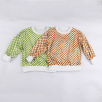 Ensemble deux pièces classique vintage à carreaux pour tout-petit : haut décontracté à manches longues et short à taille élastique