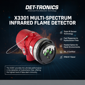 เซ็นเซอร์ตรวจจับเพลิงไหม้แบบมัลติสเปกตรัมอินฟราเรดรุ่น X3301จาก DET-TRONICS สำหรับโรงงานแปรรูปก๊าซธรรมชาติเหลวราคา - Product Image 1