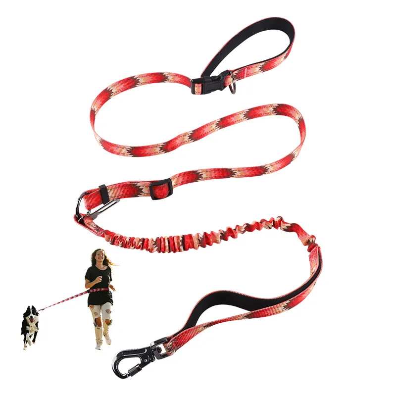 Correas de seguridad para perros acolchadas de nailon reflectante pesado personalizadas con hebilla de cinturón de seguridad de coche correa de perro sin tirones con doble asa para entrenamiento