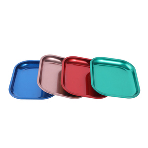 Venta al por mayor bandeja de metal rodante 18*14cm bandeja de metal en blanco para tabaco bandeja de metal en blanco azul verde rosa bandeja rodante personalizada - Product Image 1