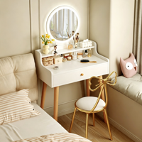 Ensemble de coiffeuse moderne et minimaliste élégant, table de maquillage multifonctionnelle pour appartements locatifs et petits espaces