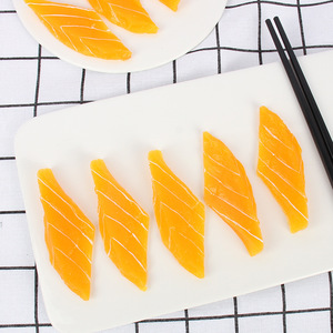 Rebanadas de salmón simuladas de PVC, sashimi japonés, pescado crudo, plato de mariscos, modelo de comida, accesorio para fotografía - Product Image 4