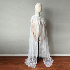 Mantella <span class=keywords><strong>in</strong></span> <span class=keywords><strong>Pizzo</strong></span> di Nylon per Matrimoni e Feste, Abito da Sposa, Bianco e <span class=keywords><strong>Nero</strong></span>, Stagione Primaverile, Fornitura Diretta dalla Fabbrica - Product Image 2