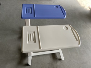 ब्लू गैस स्प्रिंग हॉस्पिटल फर्नीचर एल्यूमिनियम मिश्र धातु पीई मूवेबल ओवरबेड साइड टेबल ट्रे डाइनिंग ऊंचाई एडजस्टेबल बेड ट्रे के लिए - Product Image 5