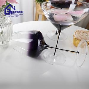 <span class=keywords><strong>Bar</strong></span> de vidrio hecho a mano regalo para el hogar copas de vidrio de tallo de gama alta color púrpura beber copas de vino proveedor de China gafas de boda - Product Image 2