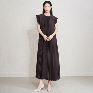 Abito Plissettato Primaverile Vintage di Alta Qualità, Vendita Diretta dalla Fabbrica, Nuovo Stile con Maniche Corte a Volant, Elegante e Casual - Product Image 6