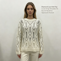 Juliette – Pull en maille blanc à manches longues pour femme, personnalisé OEM & ODM, de haute qualité, style pointelle, pour le loisir, vente en gros