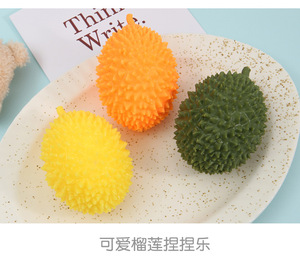 Pelotas Antiestrés de Fruta Durian, Pelotas para Apretar de Rebote Lento, Juguete Blandito para Aliviar el Estrés para Adultos, Niños, Fiestas, Regalos Divertidos - Product Image 2