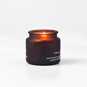 <span class=keywords><strong>Bougie</strong></span> parfumée en cire de soja de 8 oz avec logo personnalisé, pot en verre givré brun avec logo imprimé, bougies parfumées - Product Image 5