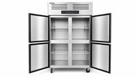 Réfrigérateur-congélateur commercial vertical à double température et double compresseur 410+430L à quatre portes pour cuisine de restaurant