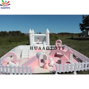 Hot sale ball pit playground Large Square Indoor Commerical Party Kids Soft Play Equipment Foam White Ball Pit With Slide