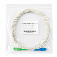 Kabel Patch Fiber Optik Singlemode 9/125 G.657.A2 SC/APC Hijau ke SC/UPC Biru 2.0mm Putih OFNR untuk FTTH PON