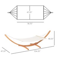 Hamac d'extérieur avec support, cadre en bois très résistant, hamac pour balcon en plein air