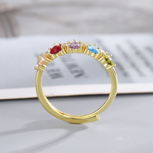 Elfic Oro Laminado 14k Bague Tricolore Derniers Designs Zircon Cuivre <span class=keywords><strong>Bijoux</strong></span> Tendance pour Femmes Mariage Fiançailles Cadeaux Fêtes - Product Image 2