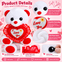 Ours en peluche personnalisé directement de l'usine avec broderie « Je t'aime » en cœur rouge, peluche pour cadeau de la Saint-Valentin