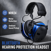 Casque anti-bruit industriel Bluetooth NRR 24 dB avec amplification sonore active et écoute ambiante, équipement de protection individuelle (ÉPI)