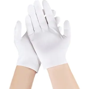 Sarung tangan kapas rajut, sarung tangan katun eco, sarung tangan putih, sarung tangan berkendara untuk industri perhiasan dengan logo