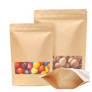Bolsas de Papel Kraft con Ventana y Cierre Superior, Bolsas Reutilizables para Almacenamiento de Alimentos, Estilo Clásico, Embalaje Reciclable - Product Image 3