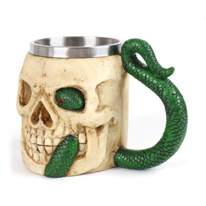 Mug à vin Viper en gros, tasse en résine avec doublure en acier inoxydable, vaisselle personnalisée, tasse à café, mug à bière médiéval viking <span class=keywords><strong>serpent</strong></span> - Product Image 1