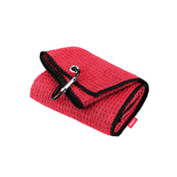 Accessoires de golf de qualité supérieure Serviette de golf en microfibre colorée Serviettes de golf à motif gaufré avec logo personnalisé avec bordure noire