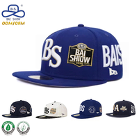 Casquettes Snapback OEM ODM tendance à 6 panneaux avec logo brodé 3D et patchs personnalisables pour unisexe, idéales pour les voyages et le style urbain.