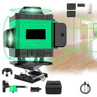 Niveau laser 4D 16 lignes à faisceau vert multifonctionnel industriel et DIY 360 degrés, alimenté par batterie Li-Ion, prêt pour la livraison directe, disponible en stock local UE