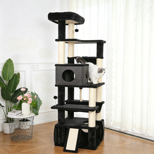 <span class=keywords><strong>Arbre</strong></span> <span class=keywords><strong>à</strong></span> <span class=keywords><strong>chat</strong></span> multi-niveaux de 201,5 cm avec grand condo, <span class=keywords><strong>hamac</strong></span>, griffoir et perchoir supérieur – Tour <span class=keywords><strong>pour</strong></span> chats multiples - Product Image 2