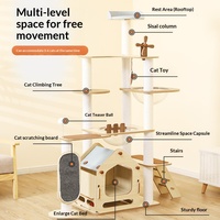 Arbre à chat de luxe personnalisé en bois avec griffoir en sisal en forme de moulin à vent