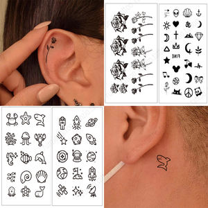 1 Juego por 15 hojas 100 + mini diseños Flores pintadas a <span class=keywords><strong>mano</strong></span> Conejo serpiente barato <span class=keywords><strong>de</strong></span> alta calidad Pegatinas <span class=keywords><strong>de</strong></span> tatuaje temporal - Product Image 5