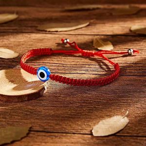 Men's Fashion Handmade Blue Eye <b>Bracelet</b> Adjustable Lucky Red String <b>Rope</b> Woven <b>Bracelet</b> - Product Image 2