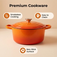 Ensemble de 11 ustensiles de cuisine en fonte émaillée, casseroles, poêles, couvercles, résistant au four, maintien de la chaleur, compatible lave-vaisselle, écologique, pour la cuisine à domicile