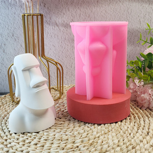 Moules de coulée en résine faits à la main pour bricolage ornements décoratifs Ins Style Silicone Moai statue moules W0549 - Product Image 5