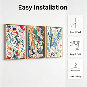 Ensemble d'art mural sur toile encadrée <span class=keywords><strong>Matisse</strong></span> Gallery, grande décoration murale d'exposition de musée, peinture murale abstraite <span class=keywords><strong>Matisse</strong></span> Garden - Product Image 6