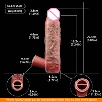 ORALSX Extension de pénis de 20,4 cm, agrandissement du pénis masculin, stimulation, amélioration, préservatif en silicone souple, préservatif réutilisable pour hommes