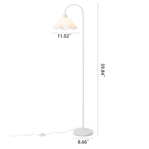 Lámparas de <span class=keywords><strong>Pie</strong></span> de Estilo Nórdico Elegantes, Blancas, de <span class=keywords><strong>Pie</strong></span>, con Forma de Flor de PVC, de Espectro Completo, Estilo Americano Simple, para Sala de Estar, Venta al por Mayor - Product Image 2