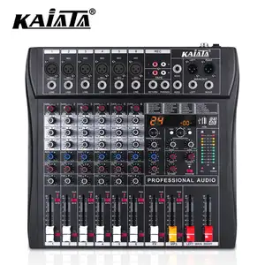 KAIKA-Grabación de mezcla de audio USB de 8 canales, 24 efectos DSP integrados, potencia de 48V, para DJ, portátil, profesional, con 8 canales