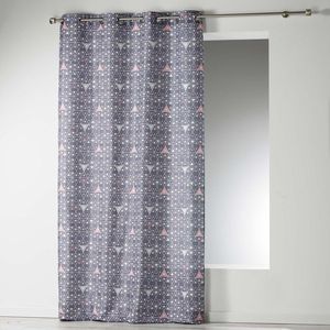 Tenda a occhielli in poliestere grigio CYLIA 140x280 cm - Product Image 1