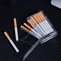 Boîte à cigarettes transparente en plastique acrylique magnétique avec logo et briquet